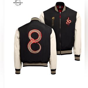 SOCIETY OF threads LEVITATE SNAKE REVERSIBLE BOMBER JACKET size S new with tags